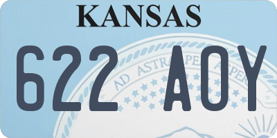 KS license plate 622AOY