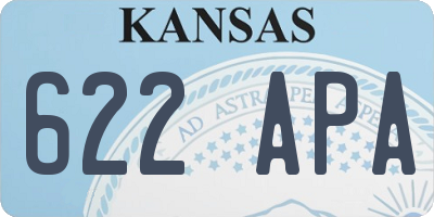 KS license plate 622APA