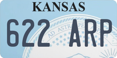 KS license plate 622ARP