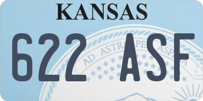 KS license plate 622ASF