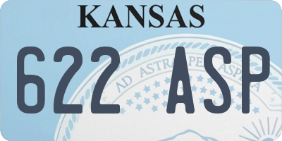 KS license plate 622ASP