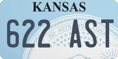 KS license plate 622AST