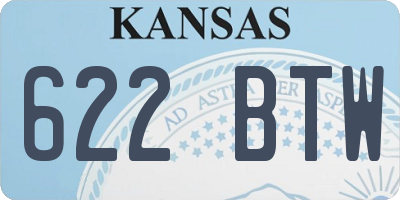 KS license plate 622BTW