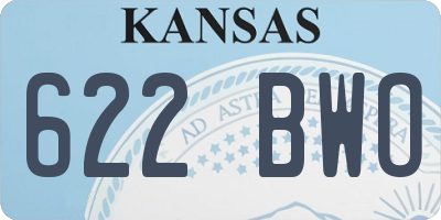 KS license plate 622BWO