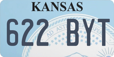 KS license plate 622BYT