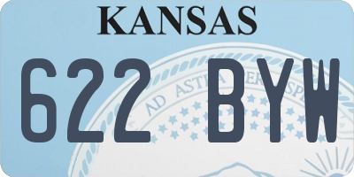 KS license plate 622BYW