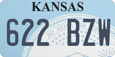 KS license plate 622BZW