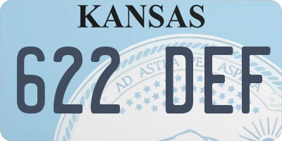 KS license plate 622DEF