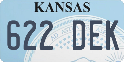 KS license plate 622DEK