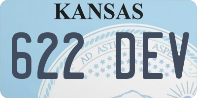 KS license plate 622DEV