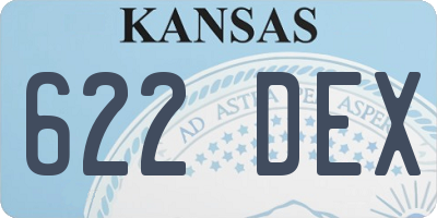KS license plate 622DEX
