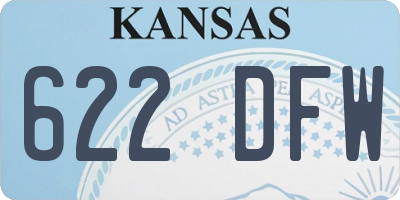 KS license plate 622DFW