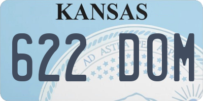 KS license plate 622DOM