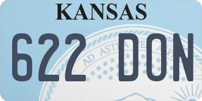 KS license plate 622DON