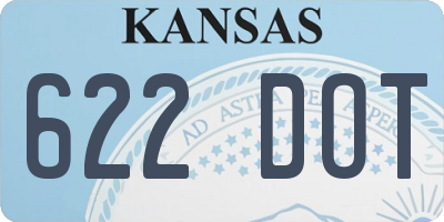 KS license plate 622DOT