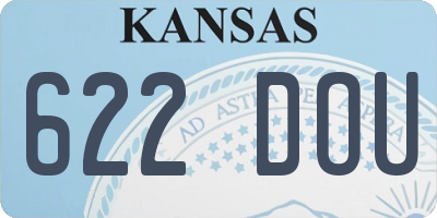 KS license plate 622DOU