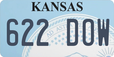 KS license plate 622DOW