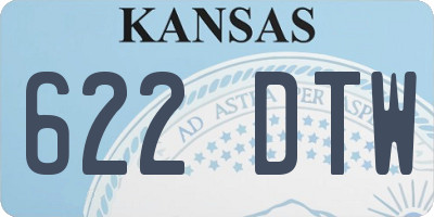KS license plate 622DTW