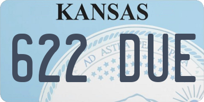 KS license plate 622DUE