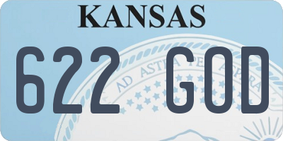 KS license plate 622GOD