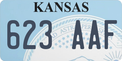 KS license plate 623AAF