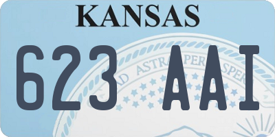 KS license plate 623AAI