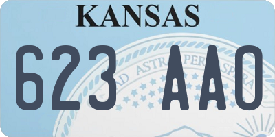 KS license plate 623AAO