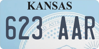 KS license plate 623AAR