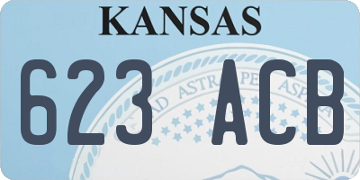 KS license plate 623ACB