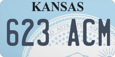 KS license plate 623ACM