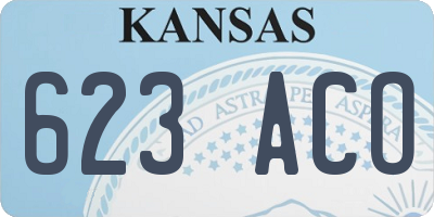 KS license plate 623ACO