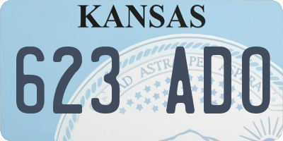 KS license plate 623ADO