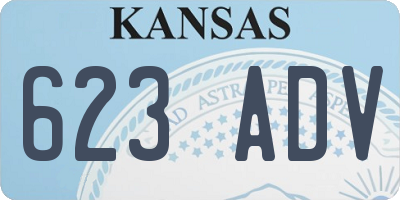 KS license plate 623ADV