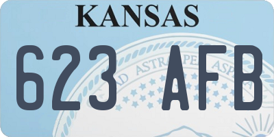 KS license plate 623AFB