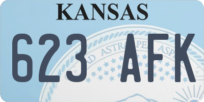 KS license plate 623AFK