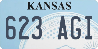KS license plate 623AGI