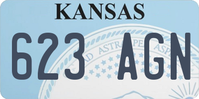 KS license plate 623AGN