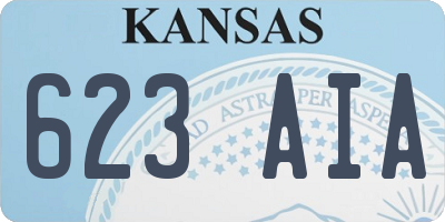 KS license plate 623AIA
