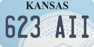 KS license plate 623AII