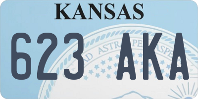 KS license plate 623AKA