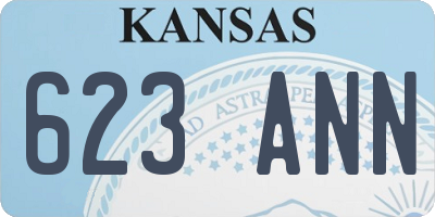 KS license plate 623ANN