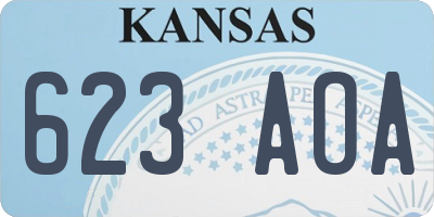 KS license plate 623AOA