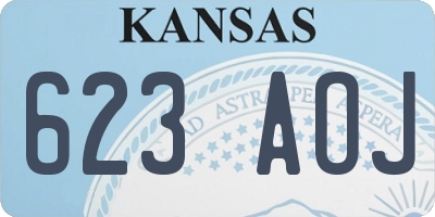 KS license plate 623AOJ