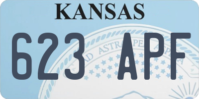 KS license plate 623APF