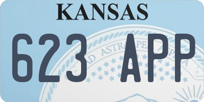 KS license plate 623APP