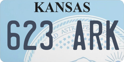 KS license plate 623ARK
