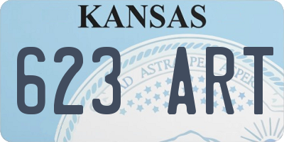 KS license plate 623ART