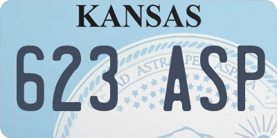 KS license plate 623ASP