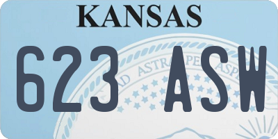 KS license plate 623ASW
