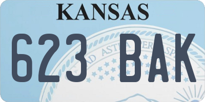 KS license plate 623BAK